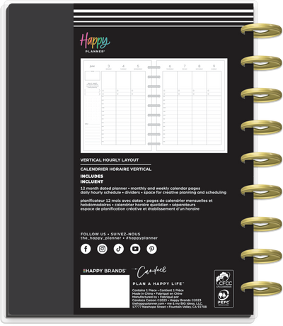 2024 Happy Planner x By Candace Bold & Free Planner - Classic Vertical Hourly Layout - 12 Months