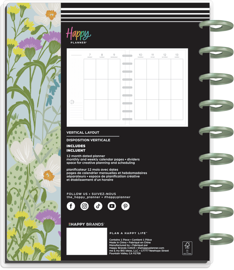 2024 Superbloom Happy Planner - Classic Vertical Layout - 12 Months