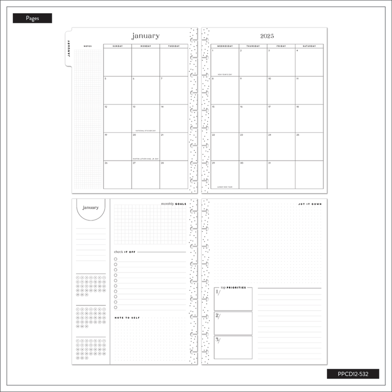 2025 Mauve & Moss Planner - Classic Monthly Layout - 12 Months