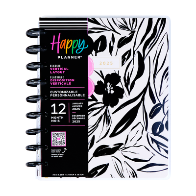 2025 Sketchy Florals Planner - Classic Vertical Layout - 12 Months