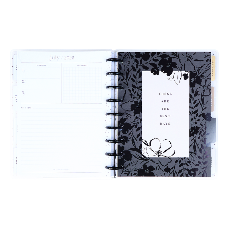 2025 Sketchy Florals Planner - Classic Vertical Layout - 12 Months