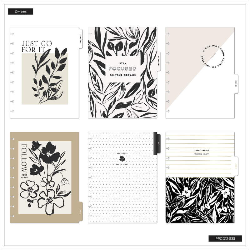 2025 Sketchy Florals Planner - Classic Vertical Layout - 12 Months