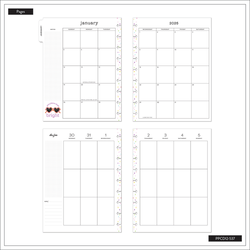 2025 Seasons of Joy Planner - Classic Vertical Layout - 12 Months