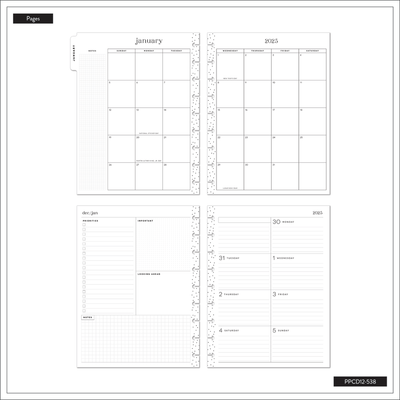 2025 Folk & Flora Planner - Classic Dashboard Layout - 12 Months