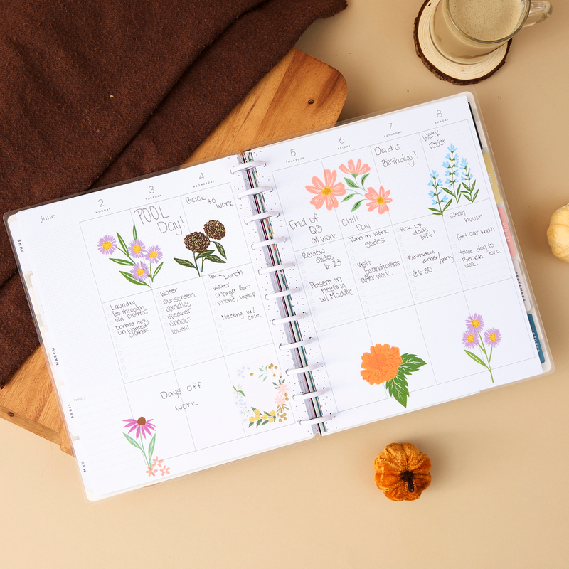 2025 Blooming Bouquet Planner - Classic Vertical Layout - 12 Months