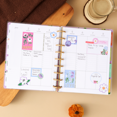 2025 Brilliant Blooms Planner - Classic Checklist Layout - 12 Months