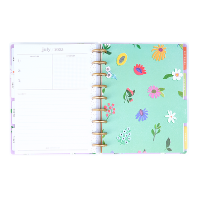 2025 Brilliant Blooms Planner - Classic Checklist Layout - 12 Months