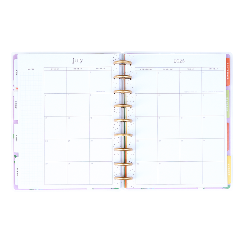 2025 Brilliant Blooms Planner - Classic Checklist Layout - 12 Months