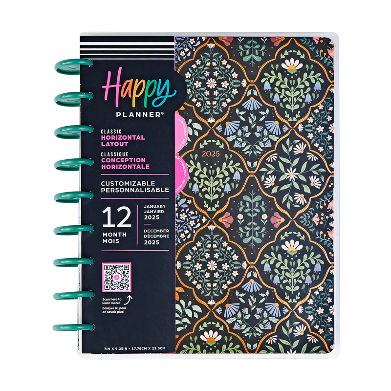 2025 Forest Flowers Planner - Classic Horizontal Layout - 12 Months