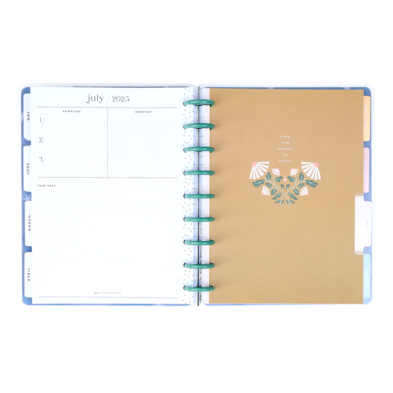 2025 Forest Flowers Planner - Classic Horizontal Layout - 12 Months