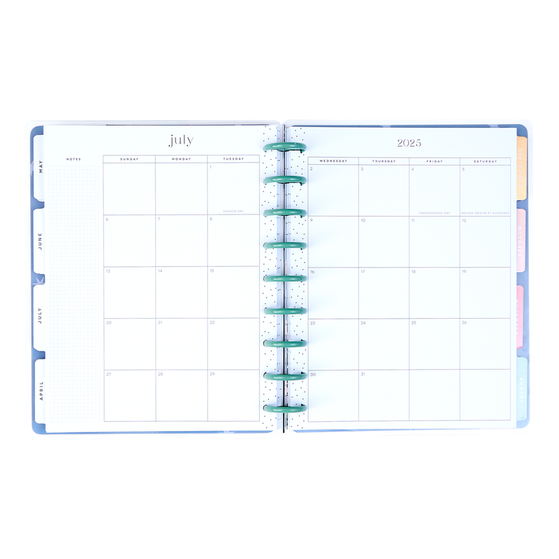 2025 Forest Flowers Planner - Classic Horizontal Layout - 12 Months