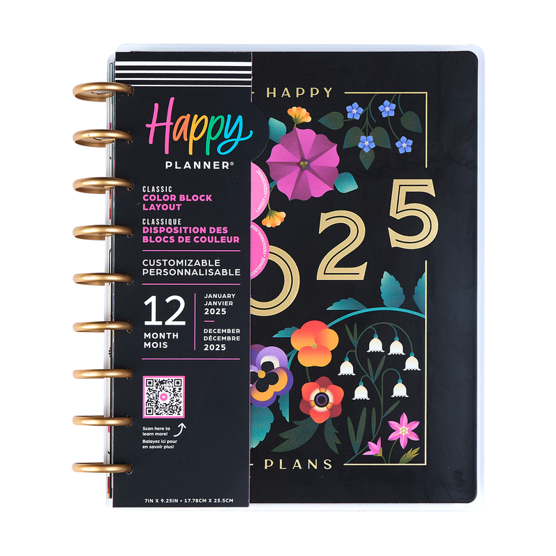 2025 Radiant Garden Planner - Classic Color Block Layout - 12 Months