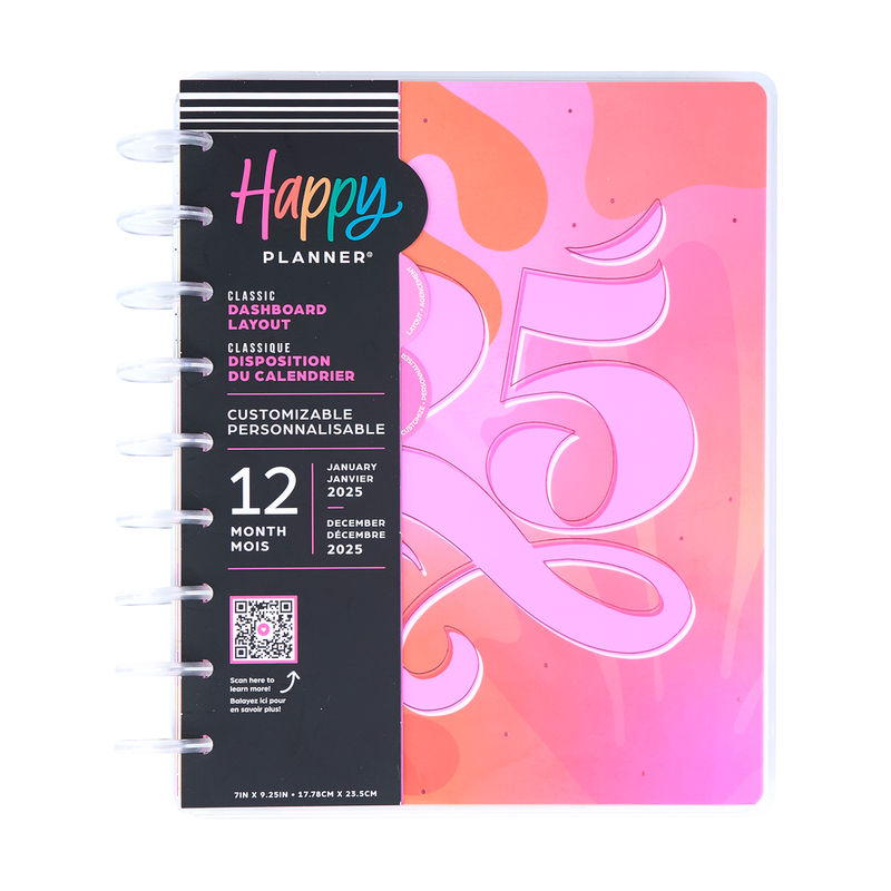 2025 Vivid Tropics Planner - Skinny Mini Horizontal Layout - 12 Months