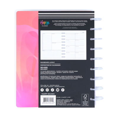 2025 Vivid Tropics Planner - Skinny Mini Horizontal Layout - 12 Months