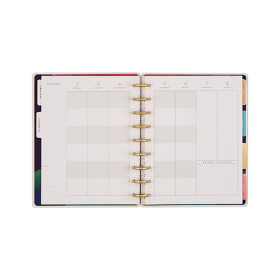 2040 Floral Energy Customizable Planner - Classic Color Block Layout - 12 Month
