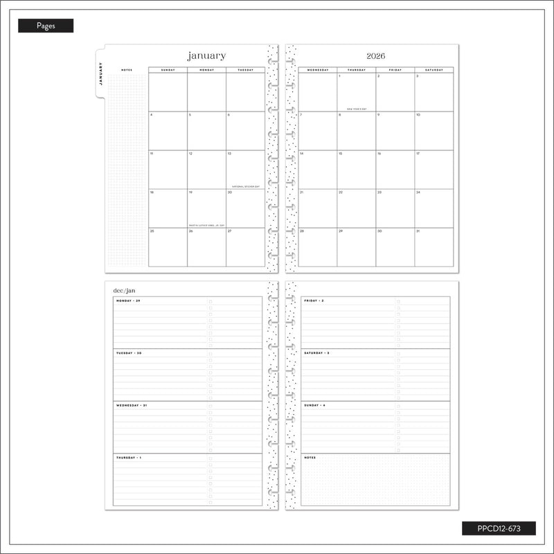 2044 Herbarium Customizable Planner - Classic Horizontal Layout - 12 Months