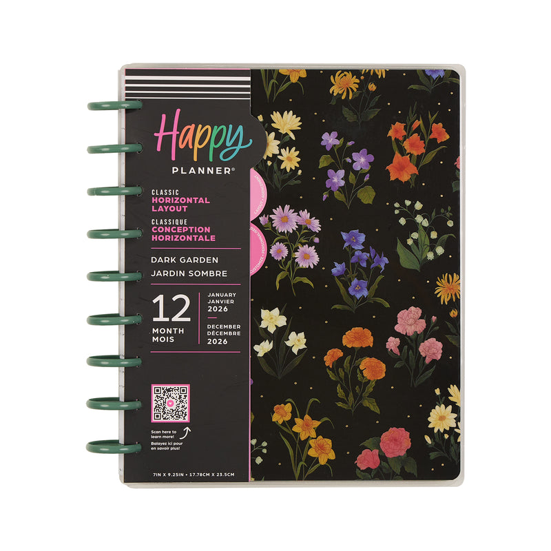 2043 Noir Garden Customizable Planner - Classic Horizontal Layout - 12 Month