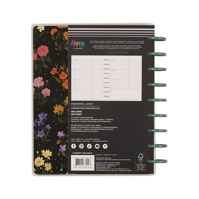 2045 Noir Garden Customizable Planner - Classic Horizontal Layout - 12 Month