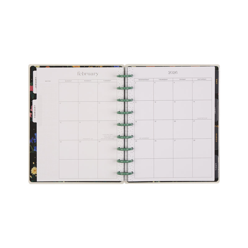 2038 Noir Garden Customizable Planner - Classic Horizontal Layout - 12 Month