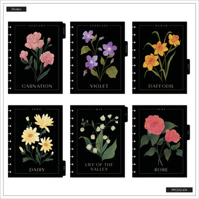 2040 Noir Garden Customizable Planner - Classic Horizontal Layout - 12 Month