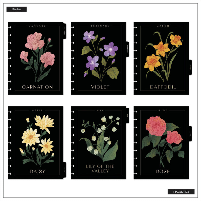 2040 Noir Garden Customizable Planner - Classic Horizontal Layout - 12 Month