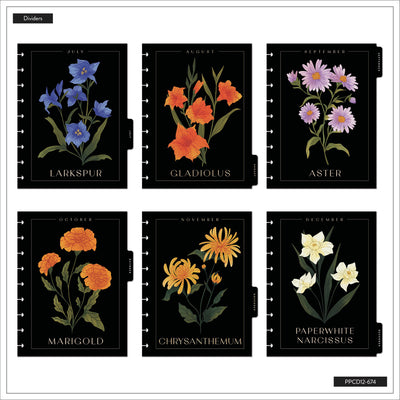 2041 Noir Garden Customizable Planner - Classic Horizontal Layout - 12 Month