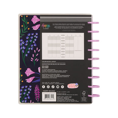 2046 Butterfly Botanics Customizable Planner - Classic Color Block Layout - 12 Month