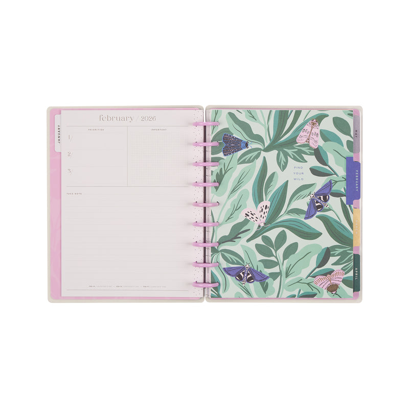 2038 Butterfly Botanics Customizable Planner - Classic Color Block Layout - 12 Month