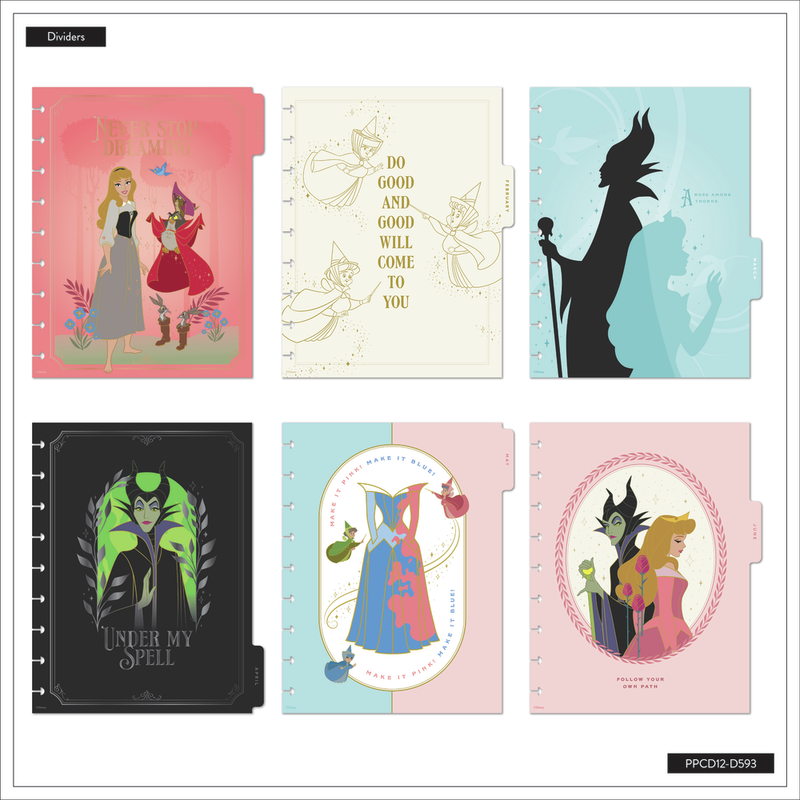 2025 Disney Sleeping Beauty 65th Anniversary Planner - Classic Dashboard Layout - 12 Months