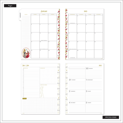 2025 Disney Sleeping Beauty 65th Anniversary Planner - Classic Dashboard Layout - 12 Months