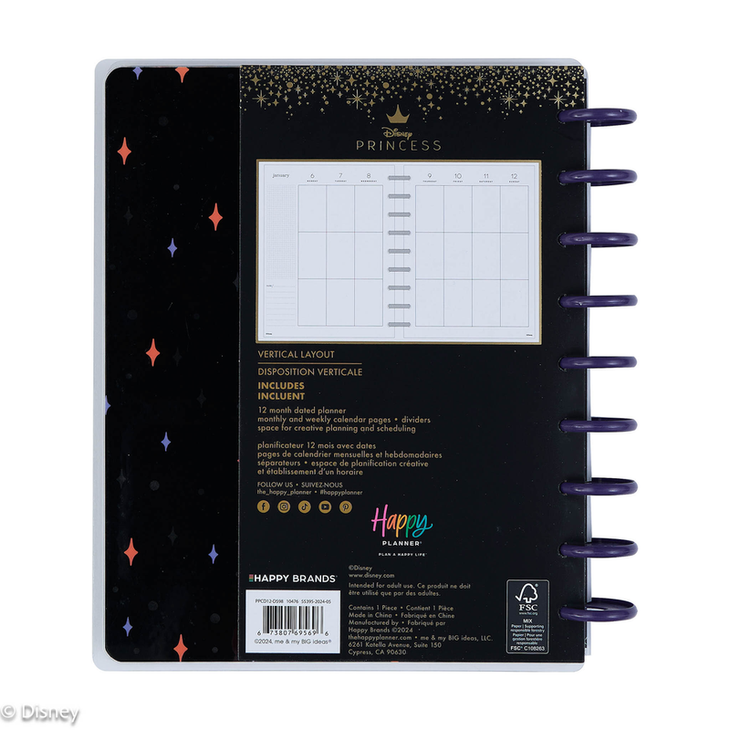 2025 Disney Snow White vs. The Evil Queen Planner - Classic Vertical Layout - 12 Months