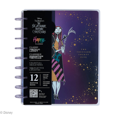 2025 Disney Tim Burton's The Nightmare Before Christmas Celestial Planner - Classic Vertical Layout - 12 Months