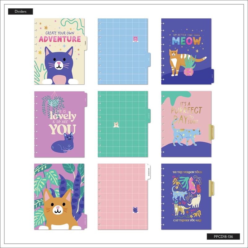 2024 Whimsical Whiskers Happy Planner - Classic Vertical Layout - 18 Months
