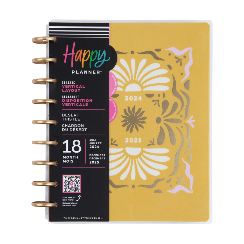 2024 Desert Thistle Happy Planner - Classic Vertical Layout - 18 Months