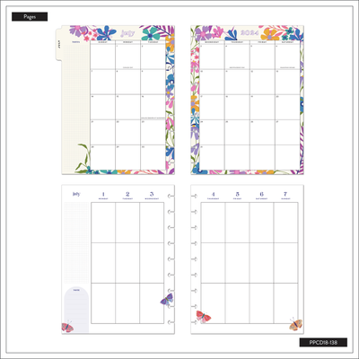 2024 Midnight Botanical Happy Planner - Classic Vertical Layout - 18 Months