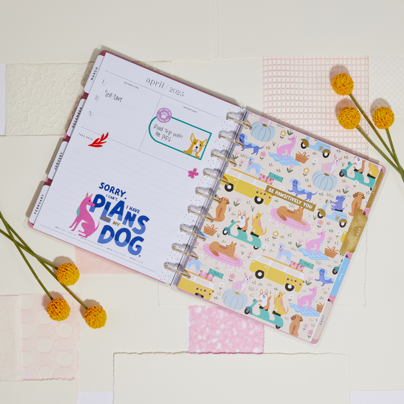 2024 Playful Pups Happy Planner - Classic Vertical Layout - 18 Months