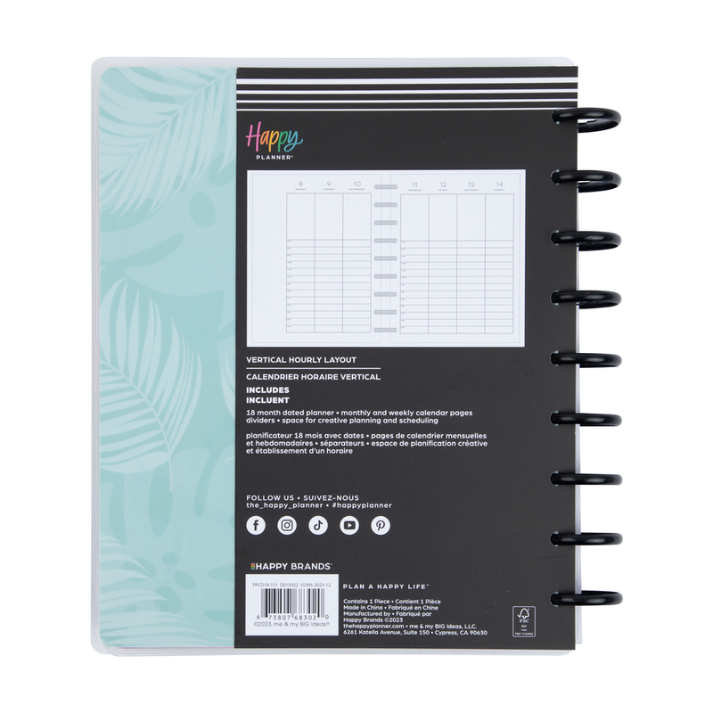 2024 Bold & Botanical Happy Planner - Classic Vertical Hourly Layout - 18 Months