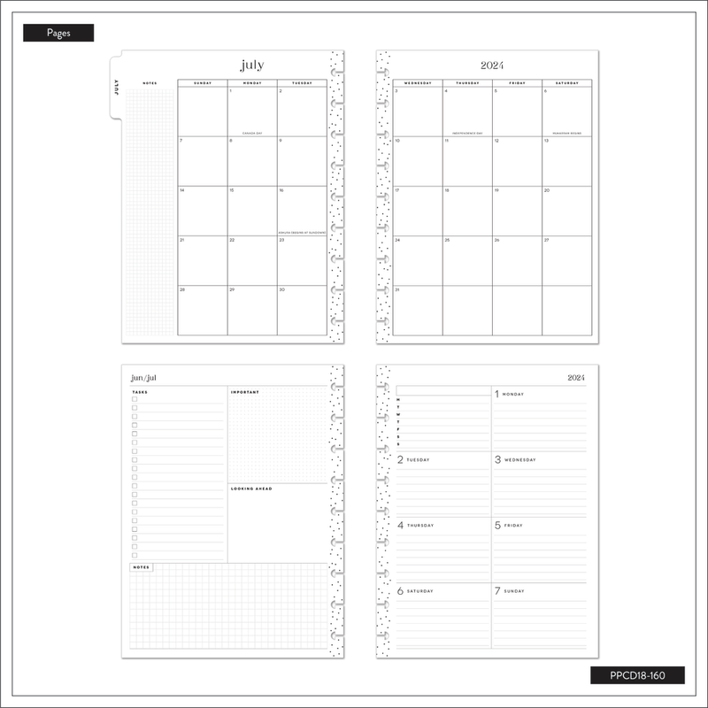 2024 Ink & Arbor Happy Planner - Classic Dashboard Layout - 18 Months