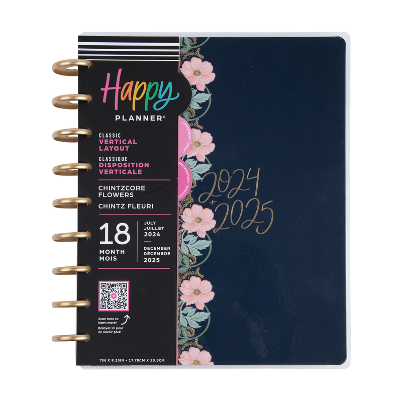 2024 Chintzcore Flowers Happy Planner - Classic Vertical Layout - 18 Months