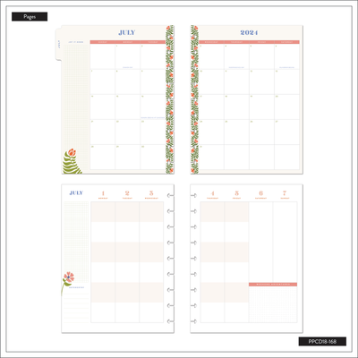 2024 Folk & Feather Happy Planner - Classic Color Block Layout - 18 Months