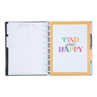 2024 Checkered Brights Happy Planner - Classic Dashboard Layout - 18 Months