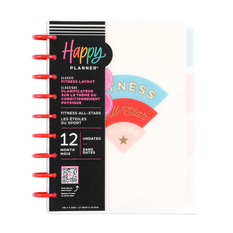 Undated Fitness All Stars Happy Planner - Classic Fitness Layout - 12 Months