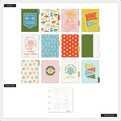 Undated Fitness All Stars Happy Planner - Classic Fitness Layout - 12 Months