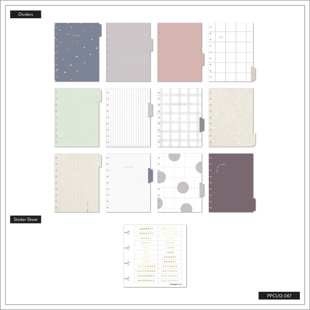 Simple Undated Planner Undated Simple Essentials Happy Planner - Classic Vertical Layout - 12