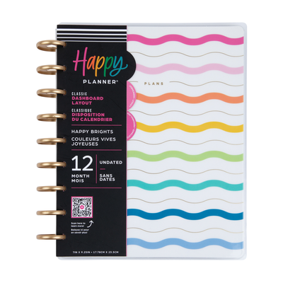 Undated Happy Brights Happy Planner - Classic Dashboard Layout - 12 Months