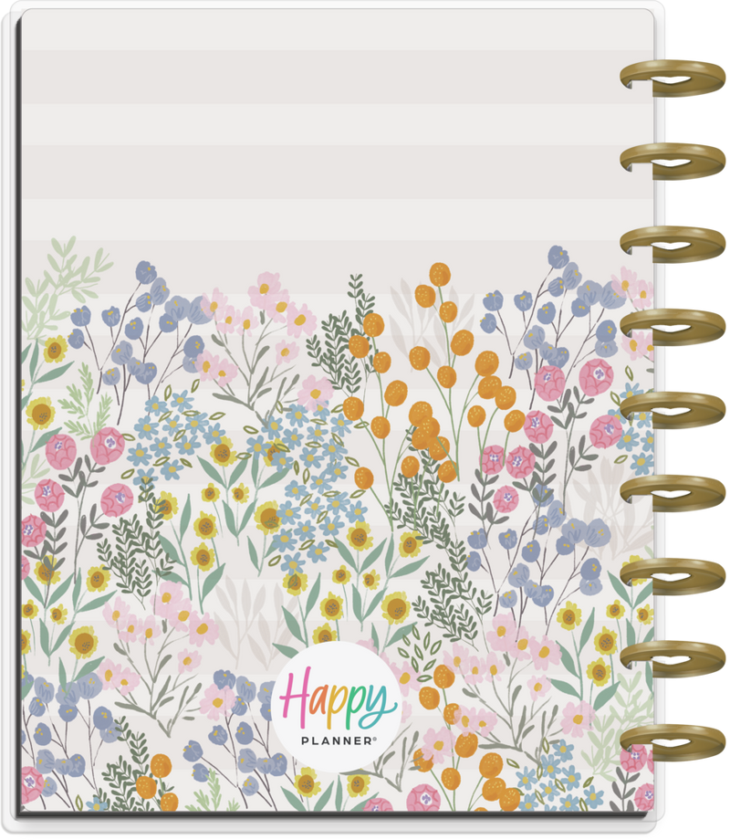 Undated Soft Florals Happy Planner - Classic Dashboard Layout - 12 Months