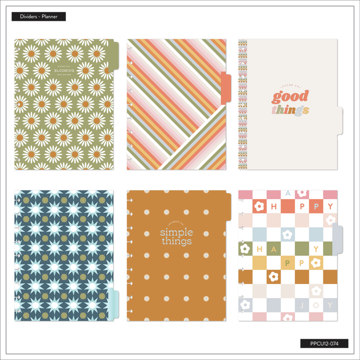 Undated Simple Joys Happy Planner - Classic Vertical Layout - 12 Month