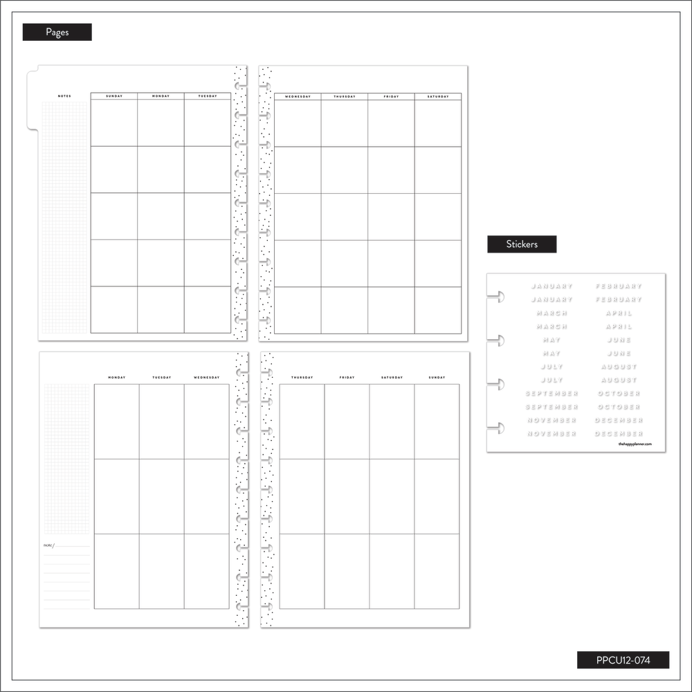Undated Simple Joys Happy Planner - Classic Vertical Layout - 12 Month undated-simple-joys-happy-planner-classic-vertical-layout-12-month
