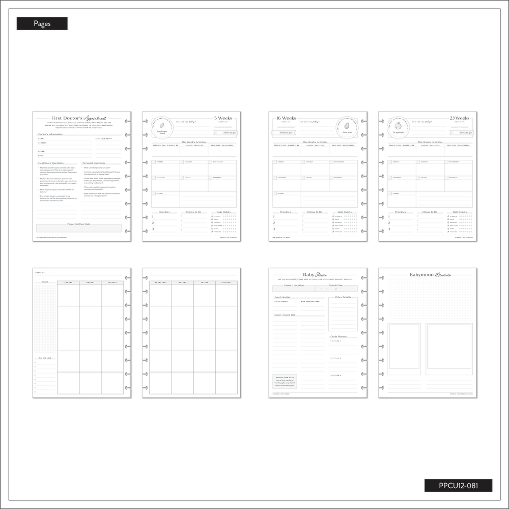 Undated Baby on the Way Pregnancy Planner - Classic Pregnancy Layout ...