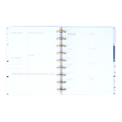 Undated Coastal Faith Planner - Classic Faith Layout - 12 Months